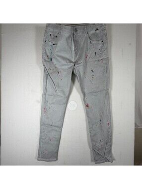 Serenede Men's Paint Splatter Slim Fit Jeans Size 42 D-11